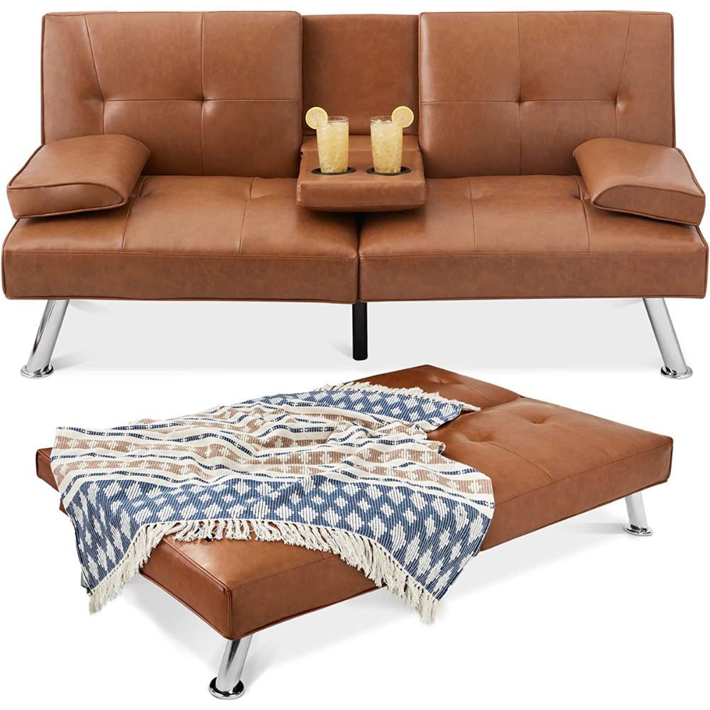 Futon Sofa Bed - Brown