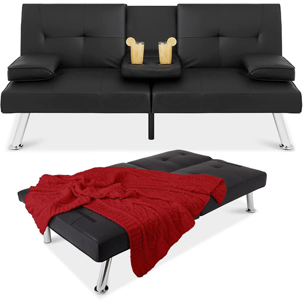 Futon Sofa Bed - Black: image 1