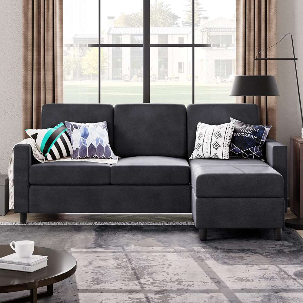 L-Shaped Couch - Dark Gray: image 2