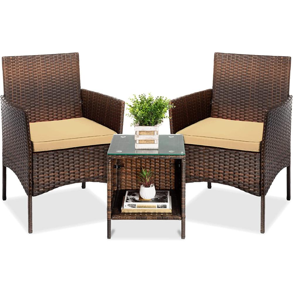 Outdoor Table and Chairs - Brown Tan